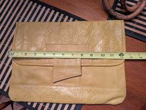 Barganza tooled Leather Clutch Purse Bag Embossed Barganza Vintage